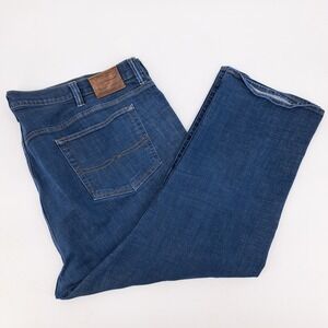 Lucky Brand 181 Relaxed Straight Jeans Men's Size 52x30 Dark Wash Denim Stretch